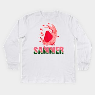 Summer watermelon Kids Long Sleeve T-Shirt